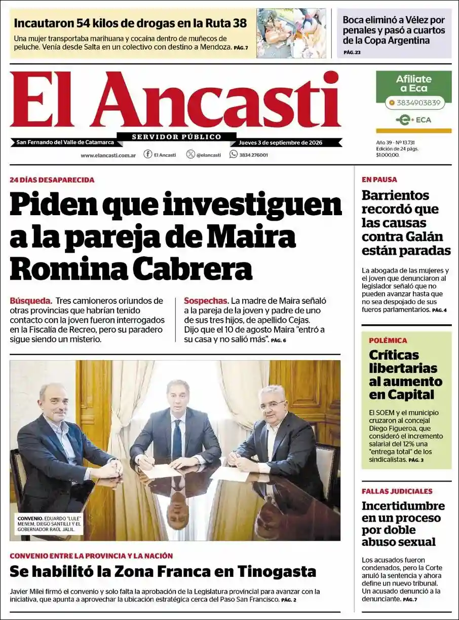 Estudios Max | RADIO POSITIVA FORMOSA - Tapa del diario Ancasti