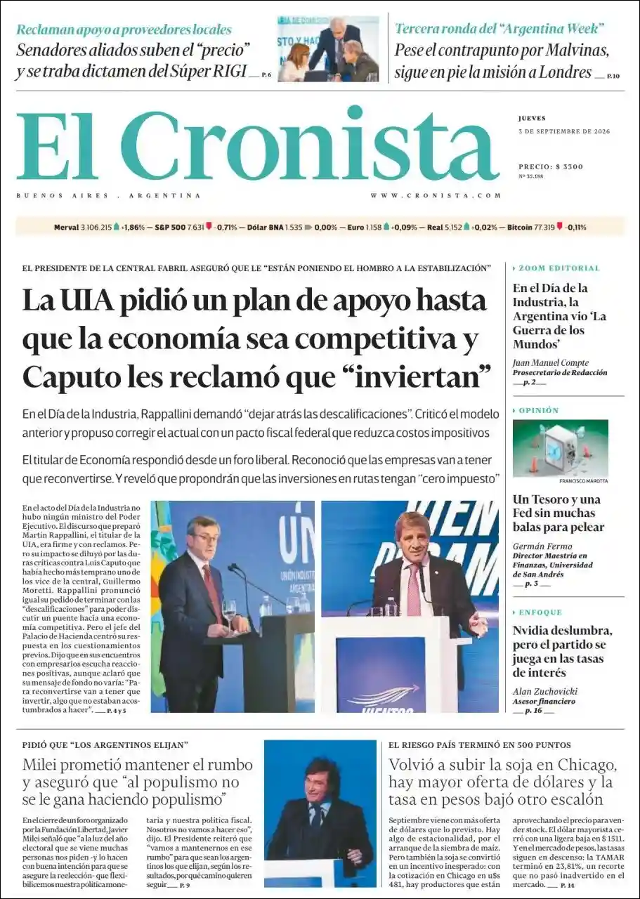 Estudios Max | RADIO POSITIVA FORMOSA - Tapa del diario Cronista