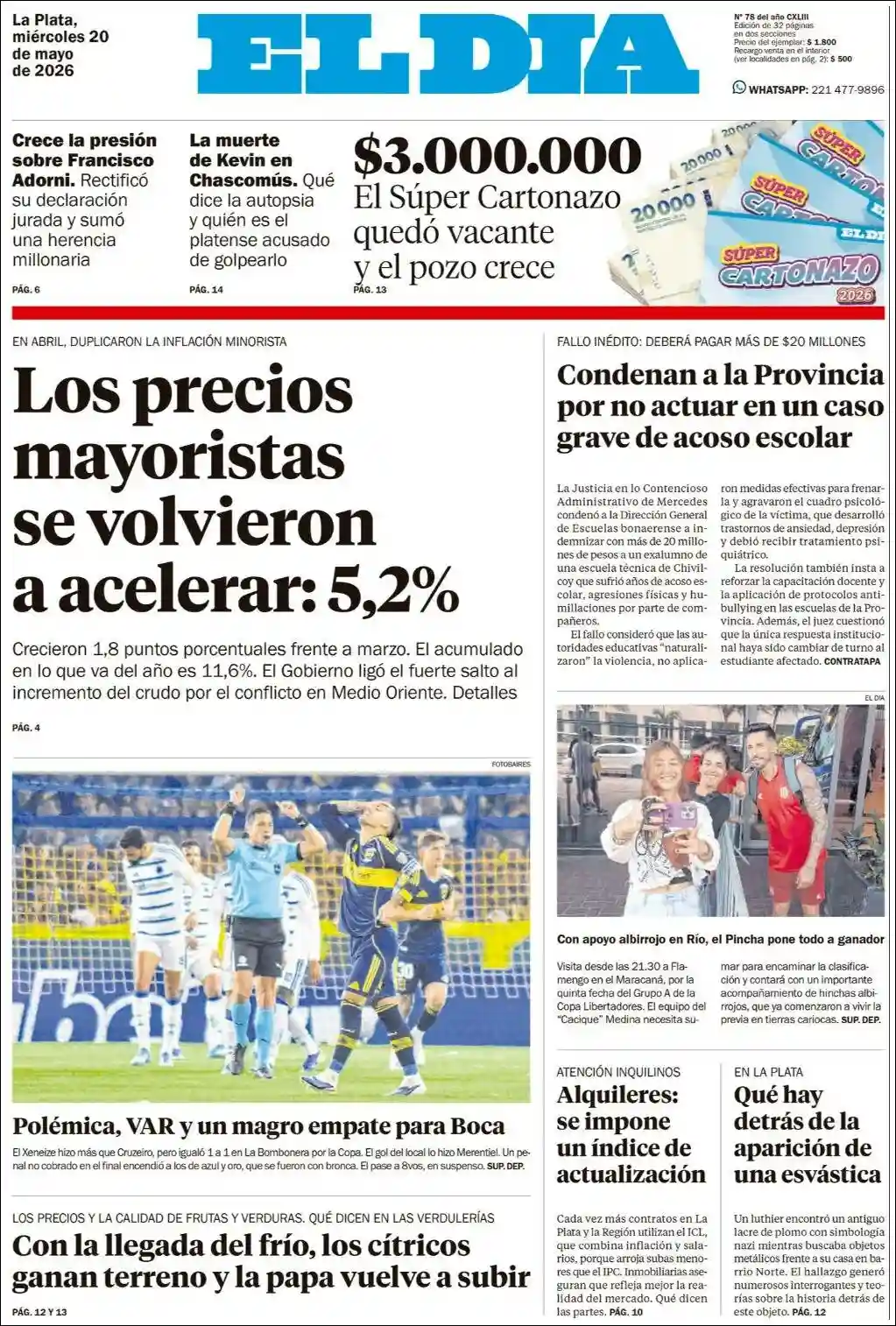 Estudios Max | RADIO POSITIVA FORMOSA - Tapa del diario El Dia