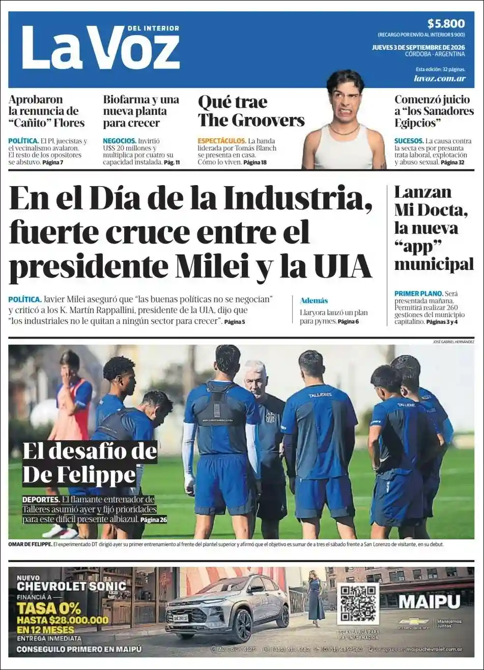 Estudios Max | RADIO POSITIVA FORMOSA - Tapa del diario La Voz