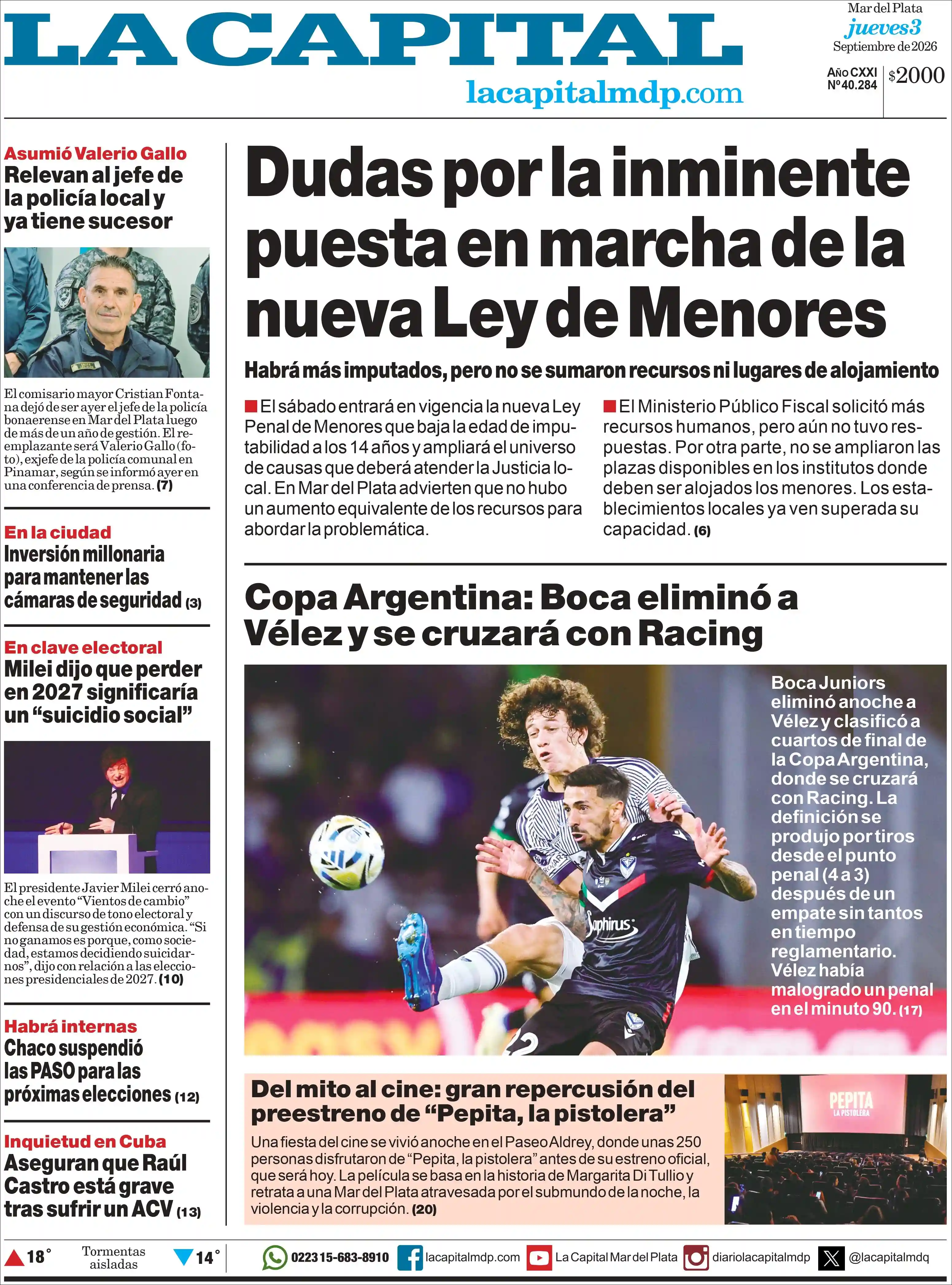 Estudios Max | RADIO POSITIVA FORMOSA - Tapa del diario La Capital